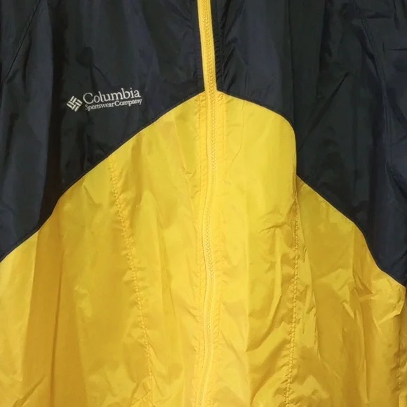 Columbia Sportswear Large Lightweight Windbreaker Jacket w/ Hood, Yellow & Black - Picture 3 of 7